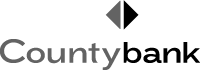 A black and white image of the logo for county.